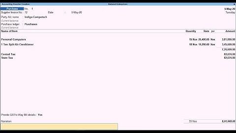 #Tally  prime - create sales invoice with gst rate