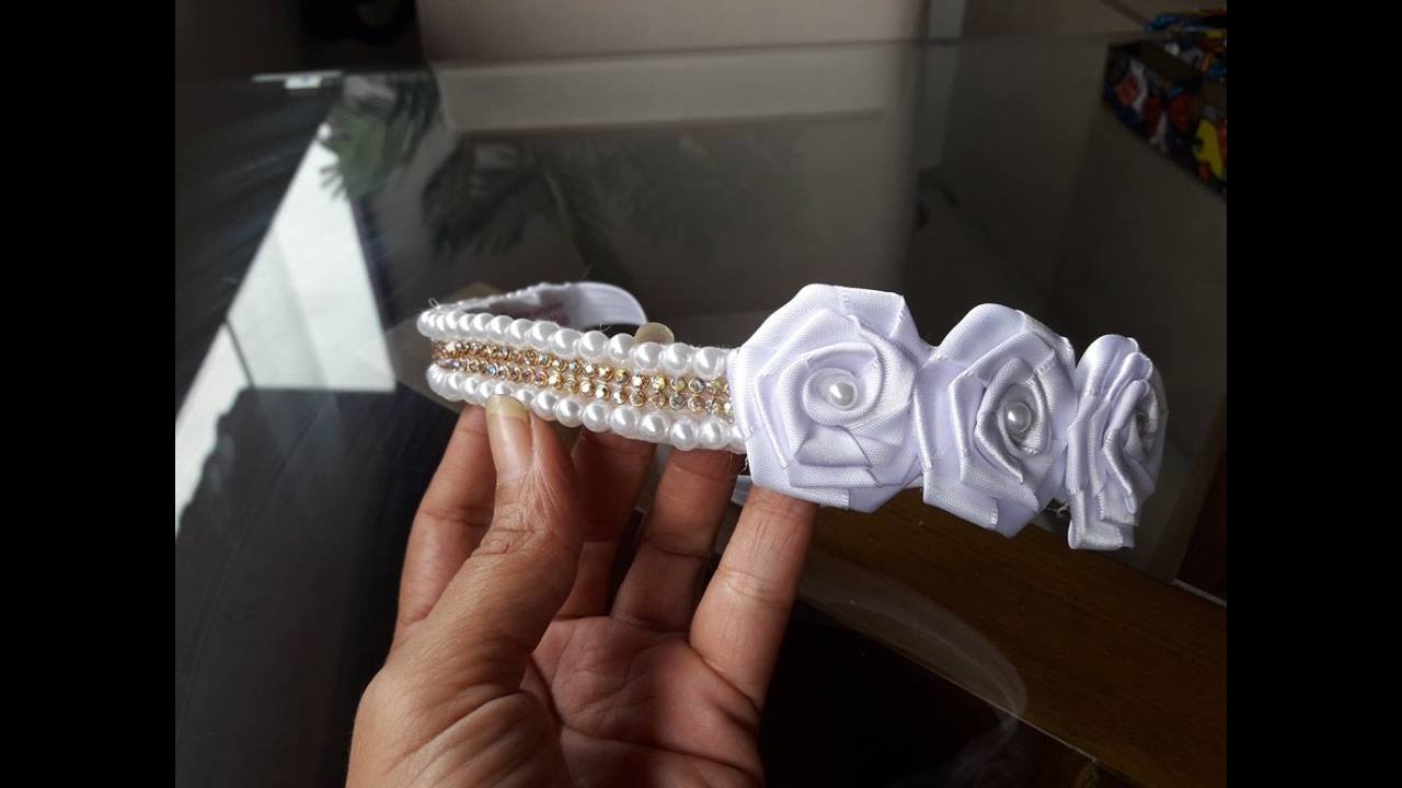 Faixa com pérolas e Strass