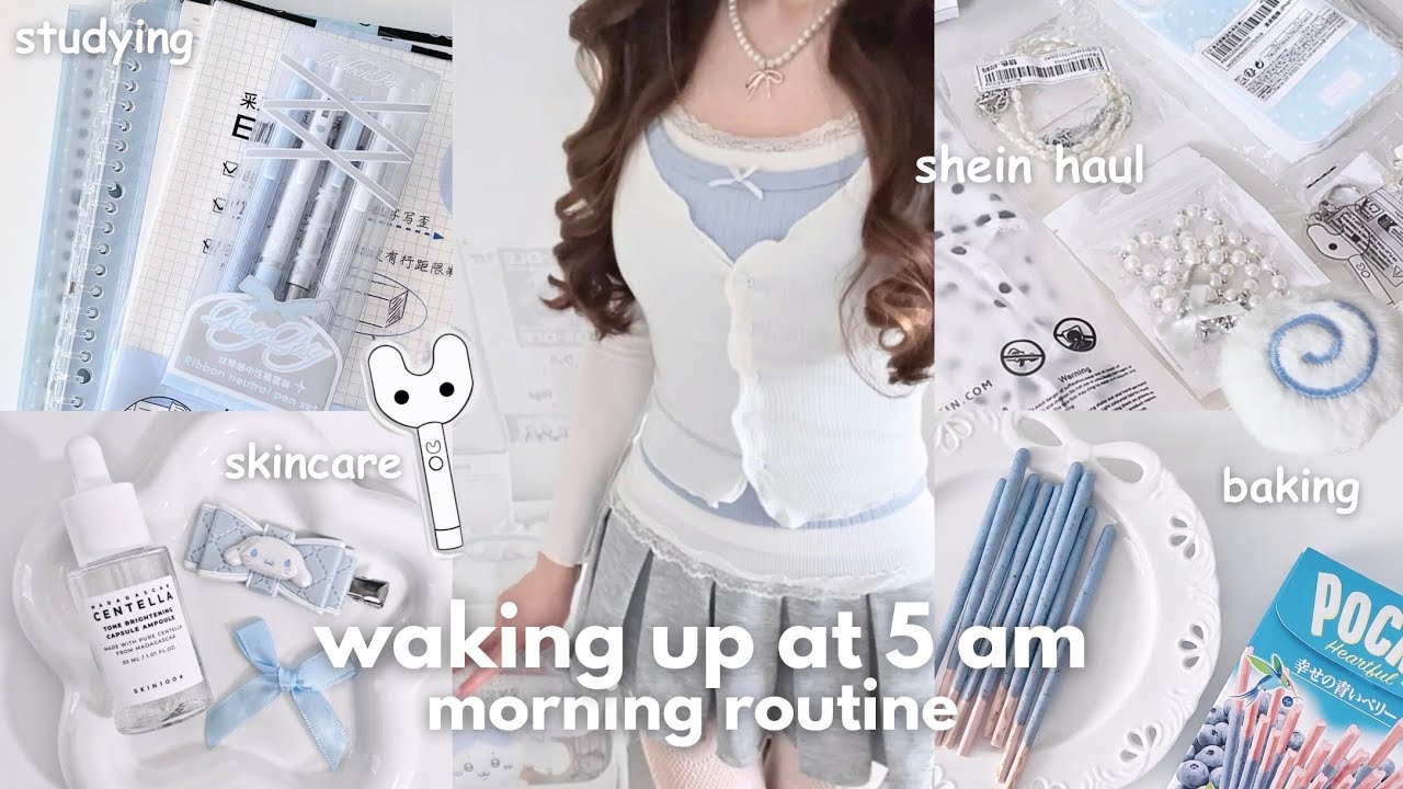 waking up at 5 am: morning routine, try-on haul, school days, baking 🥨☃️