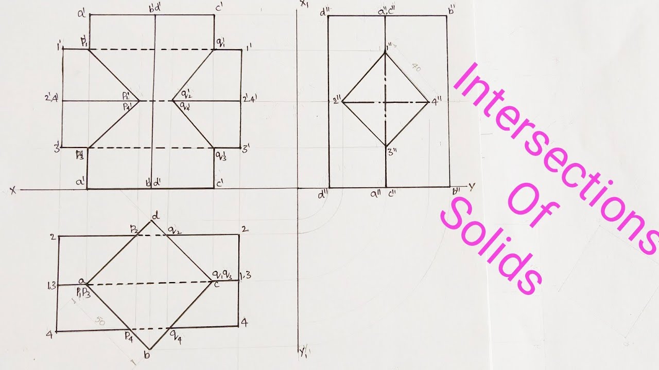 Intersections Of Solids //Engineering Drawing - YouTube