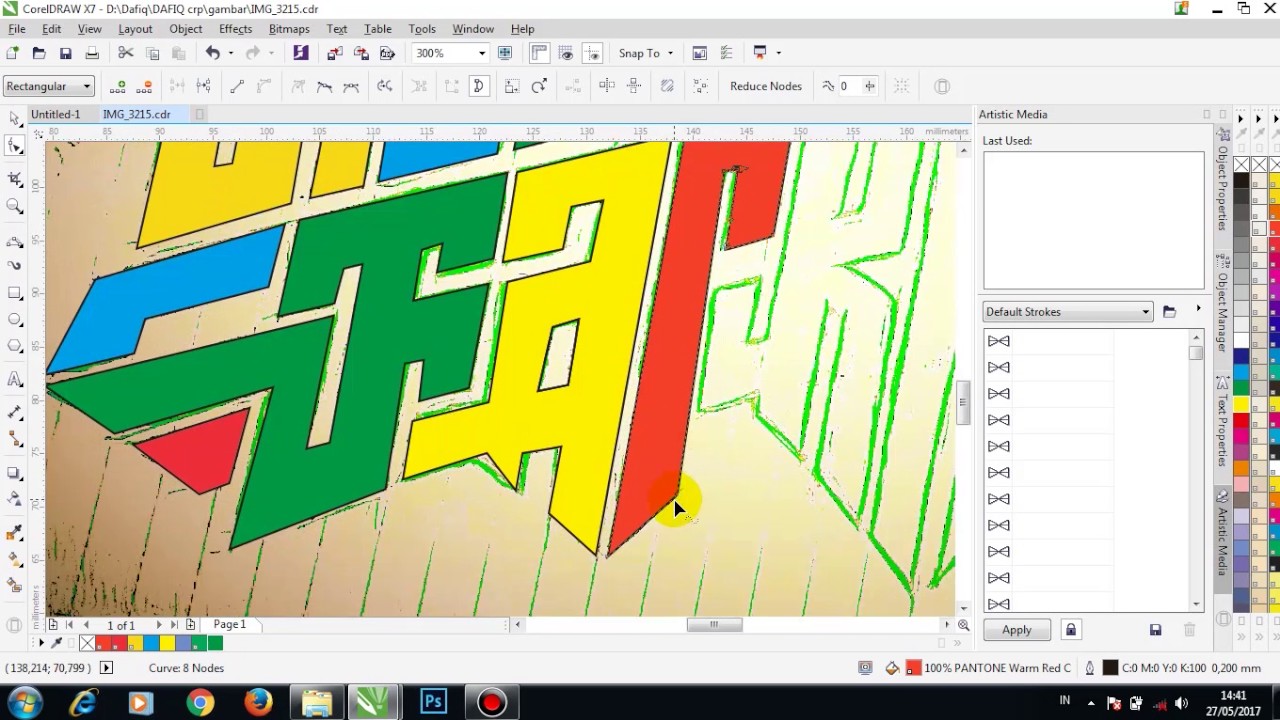 tutorial vectorize hand lettering using corel draw x7 YouTube