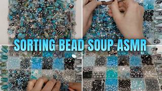 Sorting Bead Soup | Light Blue, Teal, Grey & Silver Mix | ASMR