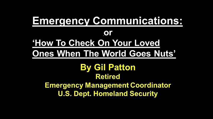 #67 How To - Emergency Communications  Pt 1