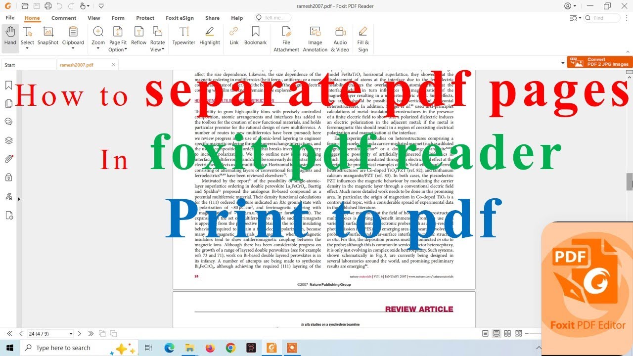 Come separare le pagine PDF utilizzando Foxit PDF Reader
