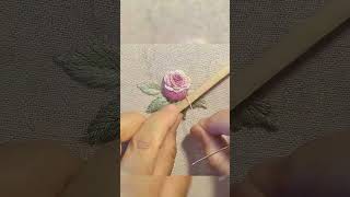 Wow! Gorgeous 3D Rose Embroidery Design for Beginners Step by Step SHORT