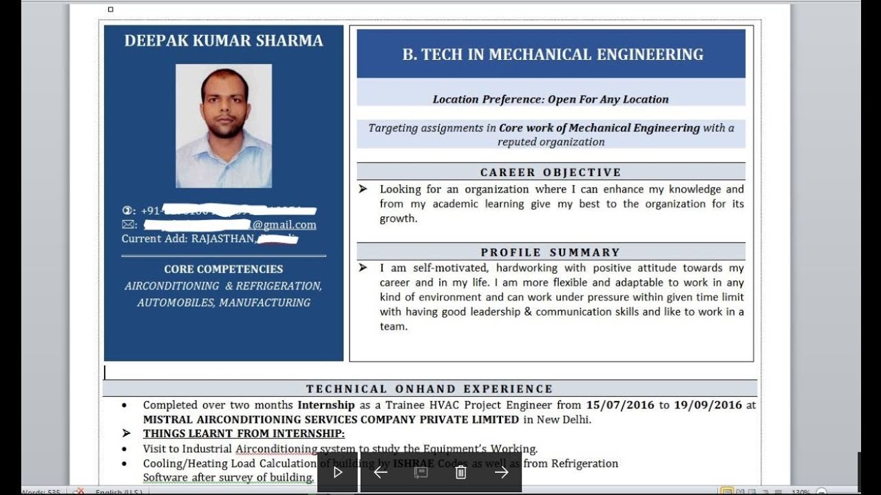 How To write a powerful Resume/ CV - YouTube