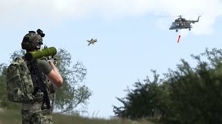 russian helicopter crashed a few seconds after being hit | mi-8 exploded in the air - arma 3