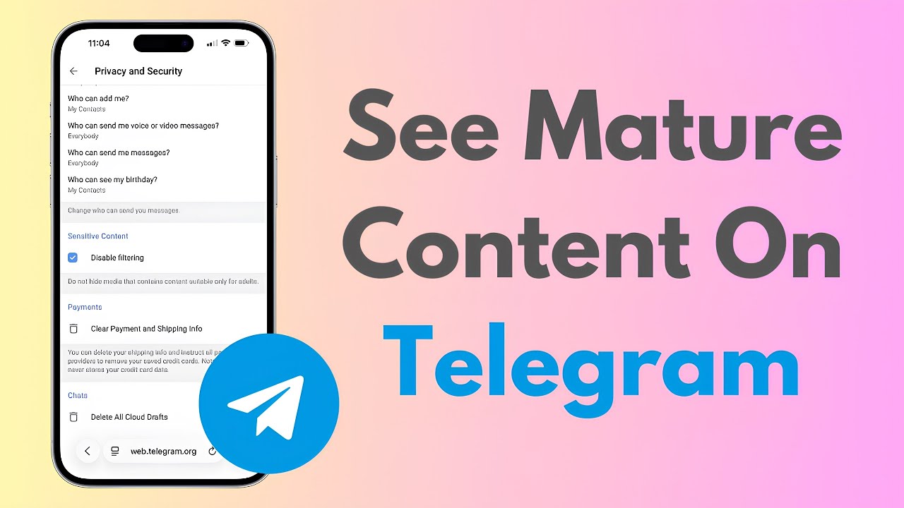 Как просматривать контент для взрослых в Telegram (18+)