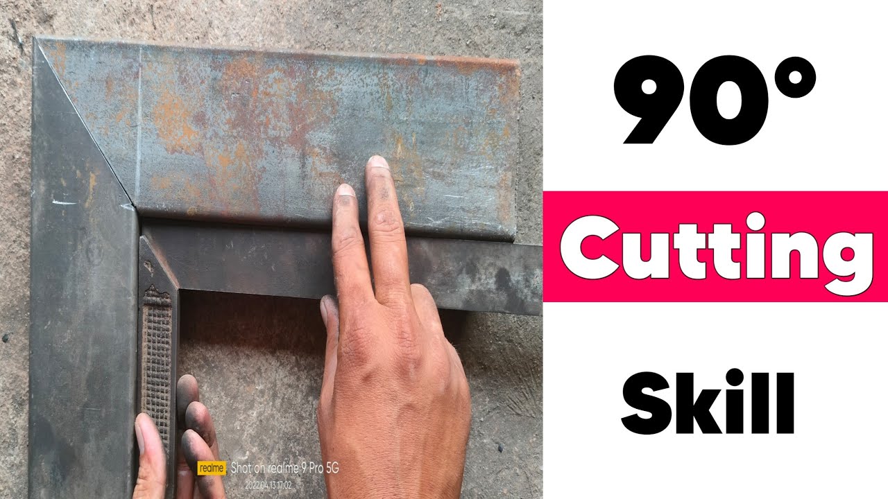 square pipe cutting karne ka aasan tarika {square pipe 90°cutting