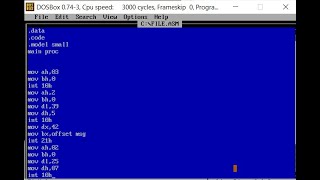Assembly Language Programming Using DOSBOX