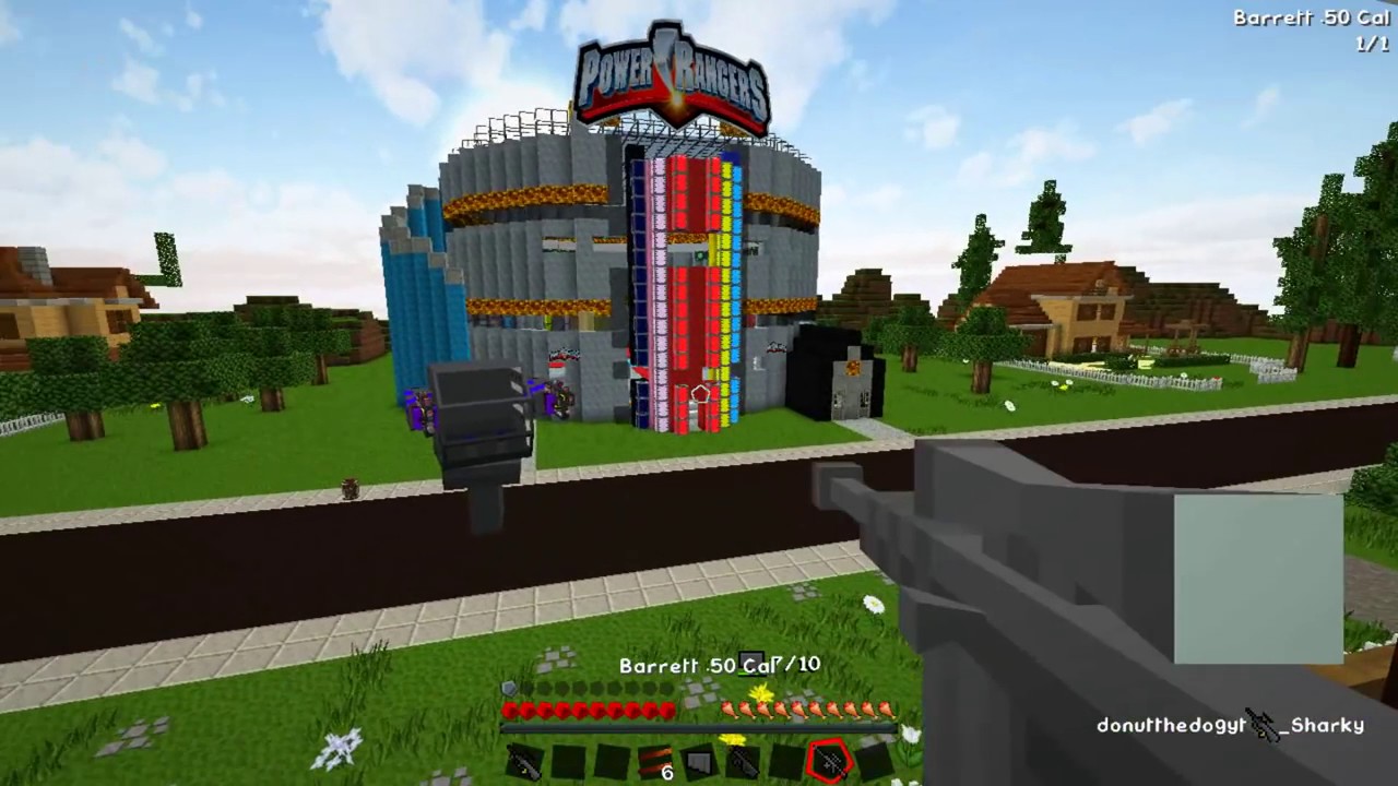 Minecraft HELLO NEIGHBOUR VS POWER RANGERS   YELLOW RANGER VS BLUE RANGER   Donut the Dog Minecraft