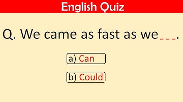 English Grammar Quiz – 15 Questions | Can, Could | Part 39 #englishquiz #grammarquiz #englishgrammar
