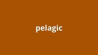 what is the meaning of pelagic