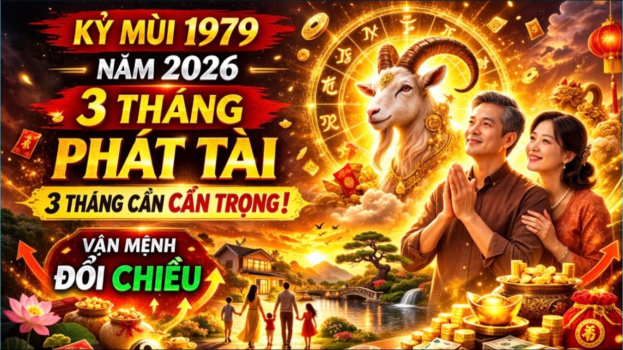 Tử Vi Tuổi Kỷ Mùi 1979 Năm 2026: 3 Tháng Tài Lộc Bùng Nổ – 3 Tháng Phải Cực Kỳ Cẩn Trọng