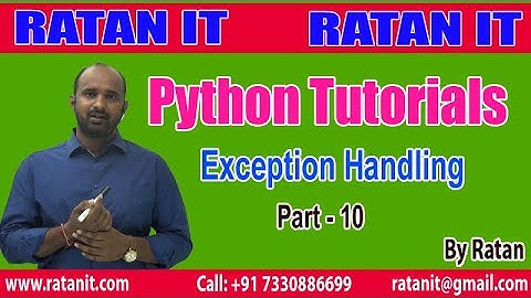 Python Tutorial || Exception Handling || Part-10 || By Ratan Sir