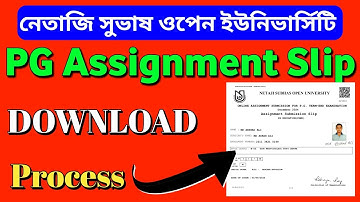 NSOU PG Assignment Submission Slip Download Process 2025 | NSOU PG Assignment 2025