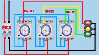 single phase traffic light control wiring diagram with a timer