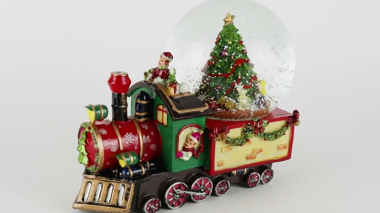 Train Christmas Musical Globe Musical Christmas Snow Globes With Santa
