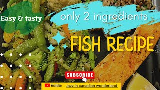 2 ingredients 100% oil-free fish recipe + Brown rice pilaf [Very quick & healthy]