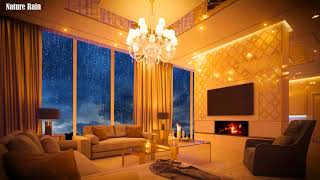 Rain and Thunderstorm Sounds - Stylish Living Room Relaxation and Sleep