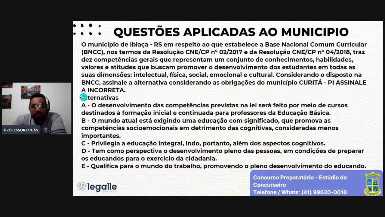 Aulão para professores de Ibiaça - RS / concurso público 