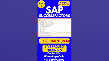 SAP SuccessFactors RCM Training Online Tutorial Class 1 10th  July2025 #sapsuccessfactorstraining