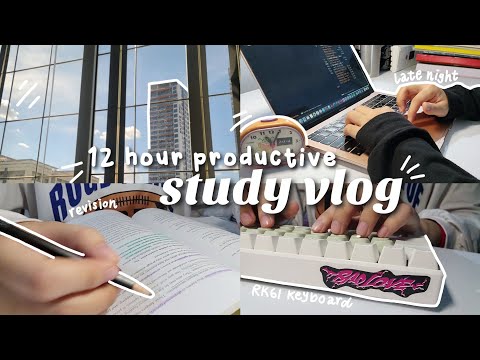 a 12 HOUR productive study day | study vlog 📚✨