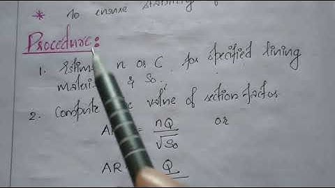 CE 206 FM 2 - MODULE 5 - design of lined open channel ( procedure)