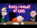 RICKY LAUGHS AT KARL | Karl Pilkington, Ricky Gervais, Steve Merchant