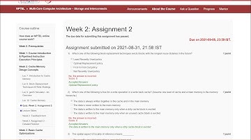 Multi-Core Computer Architecture | NPTEL | Week 2 | assignment with  solution 2 | 2021