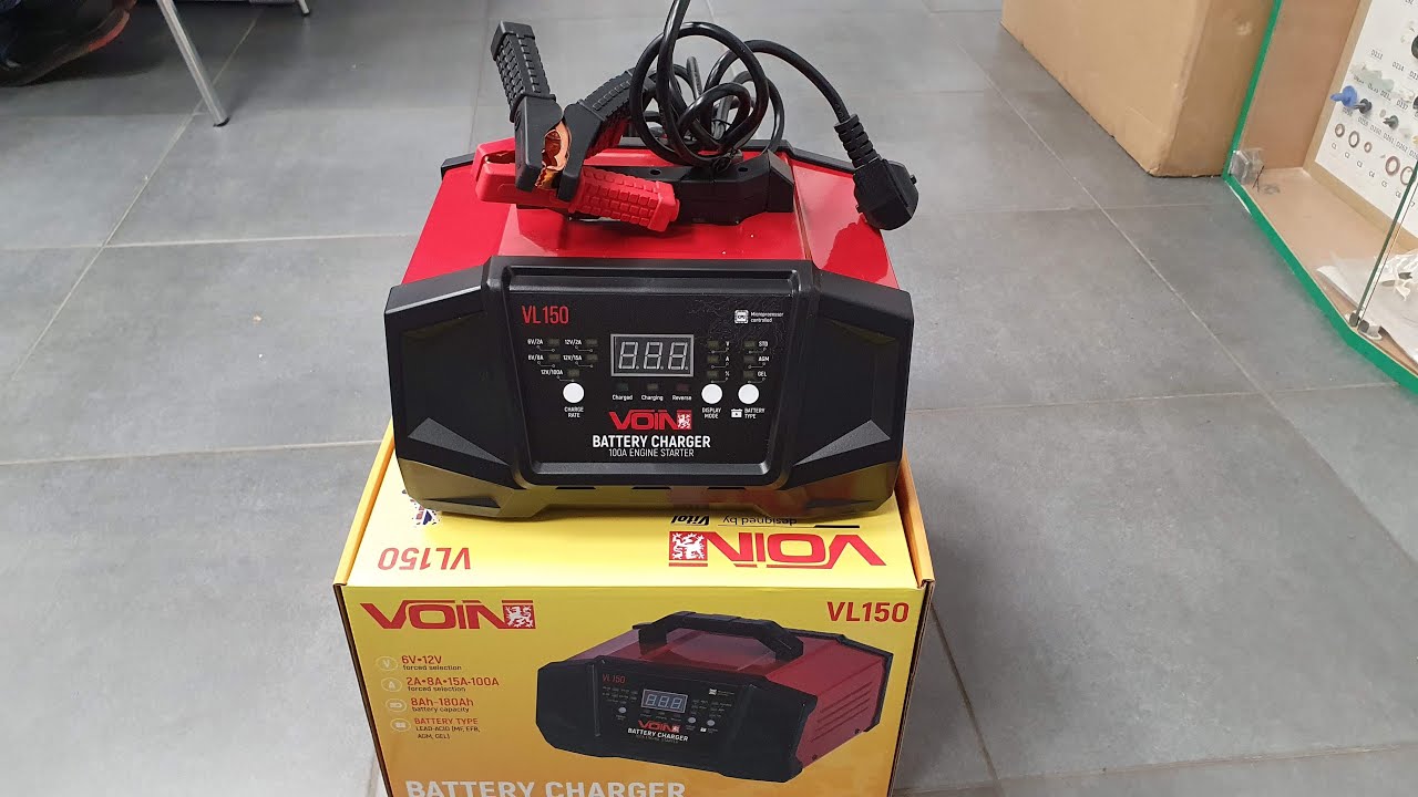 Пуско-зарядное устр-во VOIN VL-150 6-12V/2A-8A-15A/Start-100A/20-180AHR/LCD индик. (VL-150)