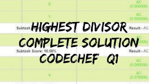 Higest divisor codechef challange