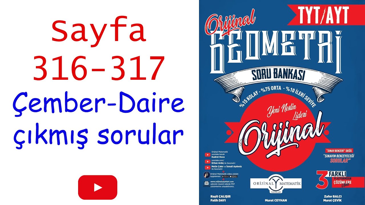 Çember ve daire çıkmış sorular