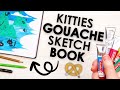 Sketchbook gouache cats and blobs  art snacks challenge