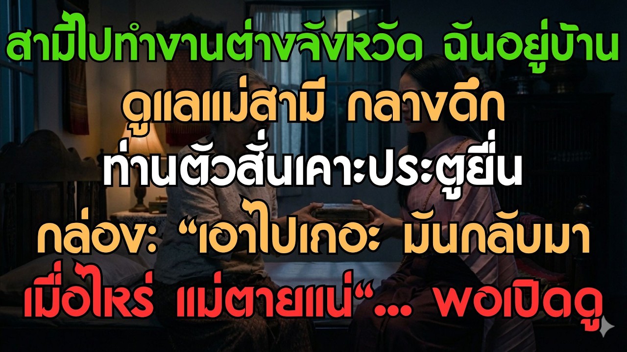 สามีไปต่างจังหวัด ฉันดูแลแม่สามี กลางดึกท่านสั่นส่งกล่องให้ “เอาไปซะ มันกลับมาแล้ว”