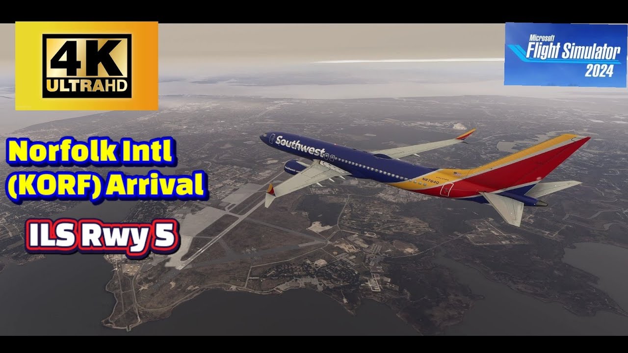 MSFS 2024 | iFLY 737 Max | SWA933 Norfolk (KORF) ILS approach