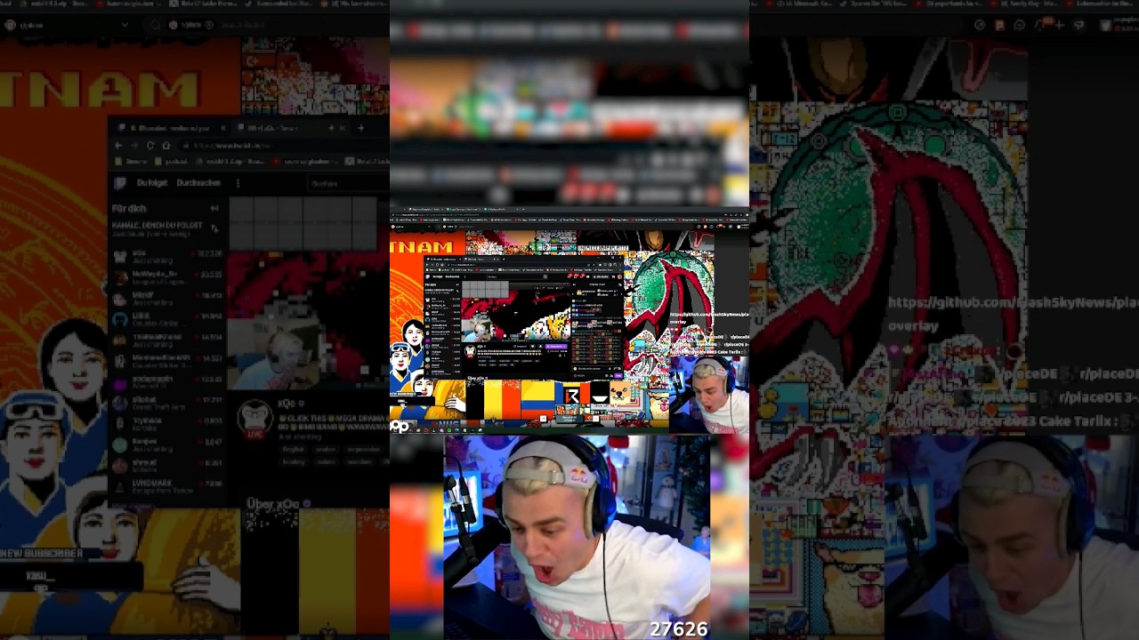 German Streamer Beats xQc In r/place War