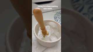 Keeping a wax seal stamp cool on ice helps to make more stamps in one pass