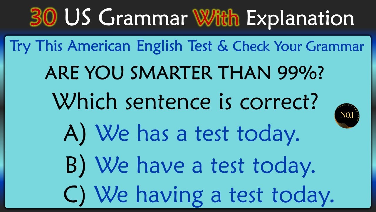 99% FAIL This HARDEST English Test 😱 | American Grammar Test with Explanations 🔥 | No.1 Quality Eng