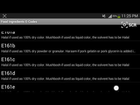 Non Halal Ingredients Code