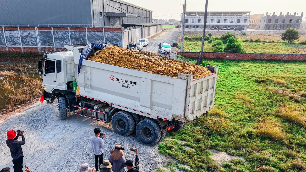 WOw! Very Nice Work Dozer SHANTUI DH17c3Pro with Dump Trucks Full Process From Start till The End
