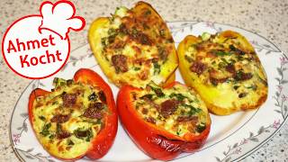 Gefüllte Paprika mit Sucuk | Ahmet Kocht | türkisch kochen | Folge 659