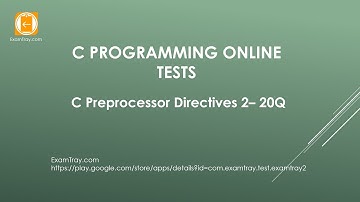 25. C Programming Preprocessor Directives Online Test with Interview FAQ Questions -  Part 2