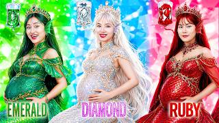 Poor Emerald Vs Rich Ruby Vs Giga Rich Diamond Pregnant Mermaid At Hospital! Mermaids Get Prenant