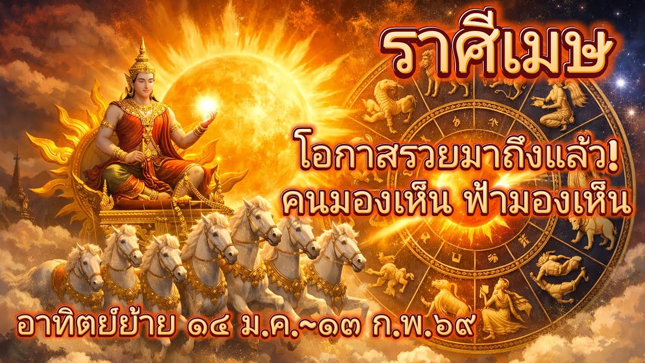 ราศีเมษ♈โอกาสรวยมาถึงแล้ว!คนมองเห็นฟ้ามองเห็น🔮อาทิตย์ย้าย 14 ม.ค.~13 ก.พ.69!🪬💍👩‍❤️‍👨💒⛲🌳🍀🦋🎊🪄