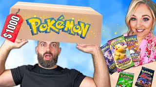 I Challenged Her to Build a $1000 Pokemon Mystery Box!