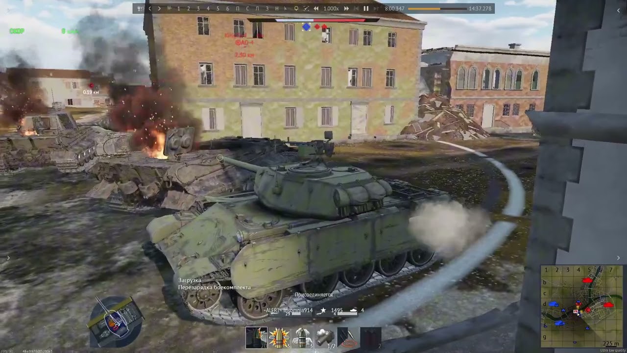 Моя первая ядерка | My first nuclear. BR 7.0 T-44-100 War Thunder.