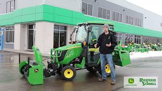 John Deere 1025R w/Cab + 120R Loader + 54" Two-Stage Snow Blower | Riesterer & Schnell
