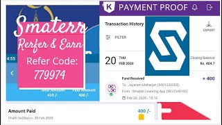 Earn unlimited Khalti Balance | Smaterr | refer & earn | Payment Proof | Free Recharge Nepal screenshot 1
