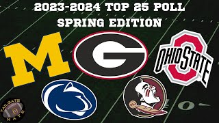 2023-2024 College Football Top 25 Poll; Spring Edition